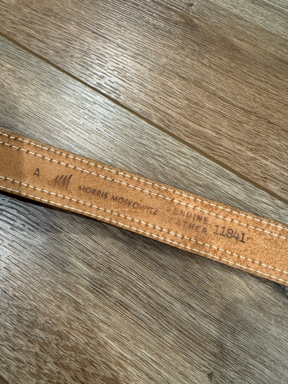 MORRIS MOSKOWITZ Rare Vintage 1970s Geometric Buckle Leather Belt | Size 25” - Picture 2 of 4